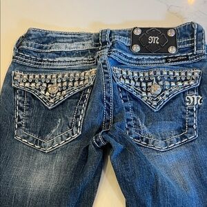 Miss Me Dark Blue Jeans with Silver Accents